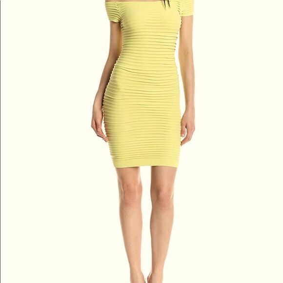 BCBGeneration lime shuttered off shoulder mini NWT - Picture 1 of 4